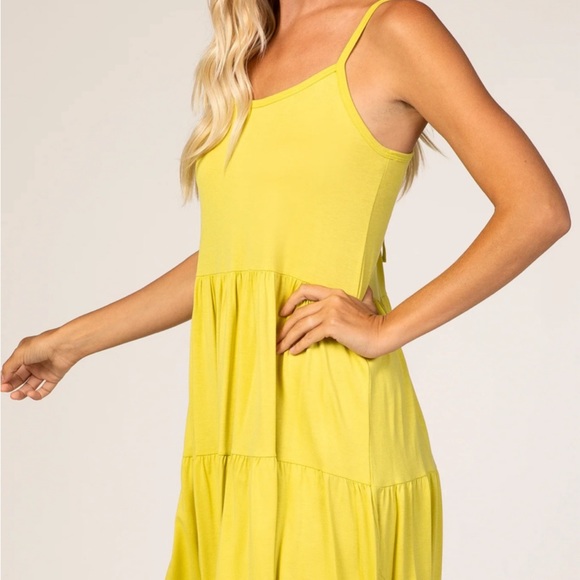 Pink blush tiered maternity dress - Picture 9 of 12